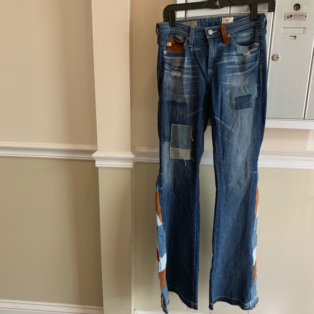 Ag Adriano Goldschmied Patchwork flare jeans 25R - Picture 2 of 8